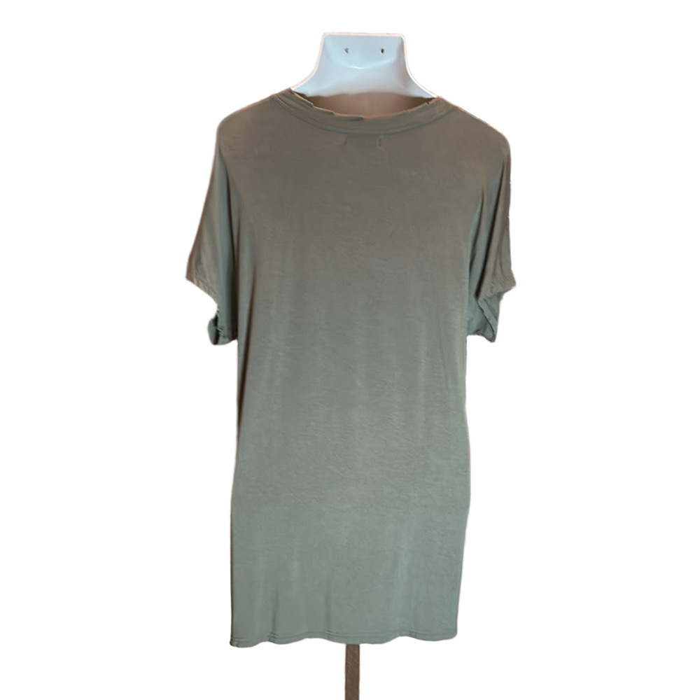 ANTHROPOLOGIE’S “POL” Army Green Distressed Tee Dress w/ Stud Decor Size M - Picture 6 of 13